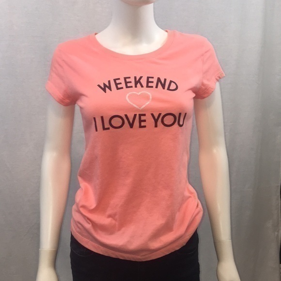 Peach Wound up t shirt “ weekend I love you” - Picture 1 of 5